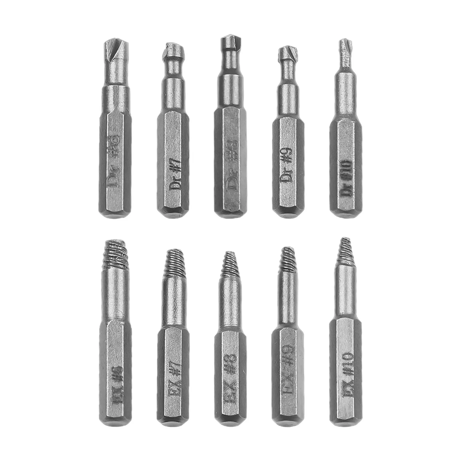 Imagem -03 - Extrator de Parafuso Danificado Broca Conjunto para Cabeça Quebrada Parafuso Extrator Danificado Parafuso Torneira Remover Ferramenta 10 Peças