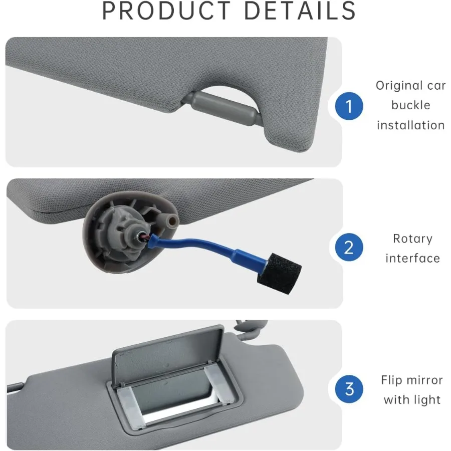 حاجب من الشمس من جانب الركاب لعام 20092015 ملحقات طيار هوندا من القماش أقنعة حماية من الشمس للسيارة بديلة مع مرآة لتعزيز #4