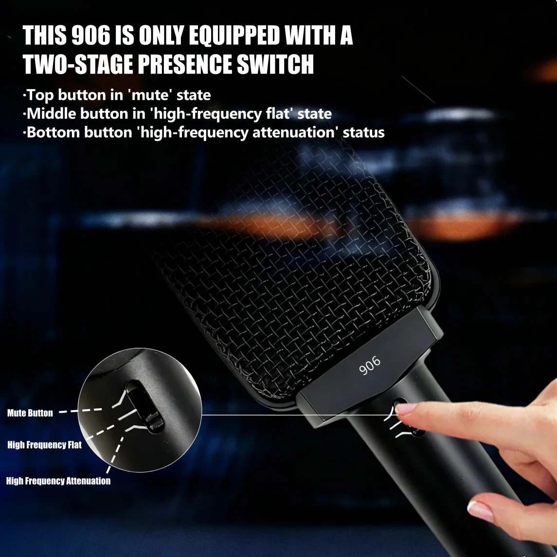 Afbeelding 7: Nieuwe 906-instrumentopnamemicrofoon Professionele dynamische drummicrofoon voor podiumprestaties Live streaming Studio Room HD Sound