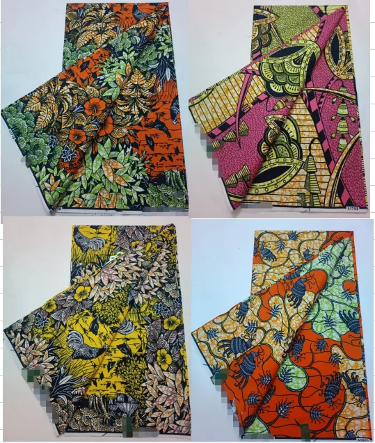 2022 New African Real Wax Fabric Golden Prints Soft Pagne Ankara Cotton Material Nigerian Silver Ghana For Wedding Party Dress