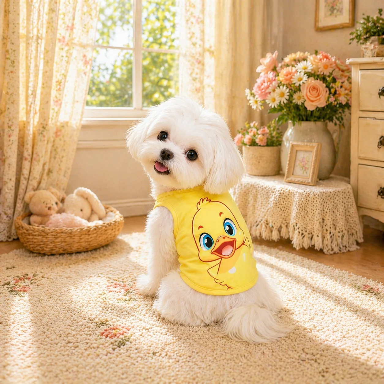 Jersey de punto con estampado de pato amarillo para perros y gatos – Cómodo para diario - imagen 4