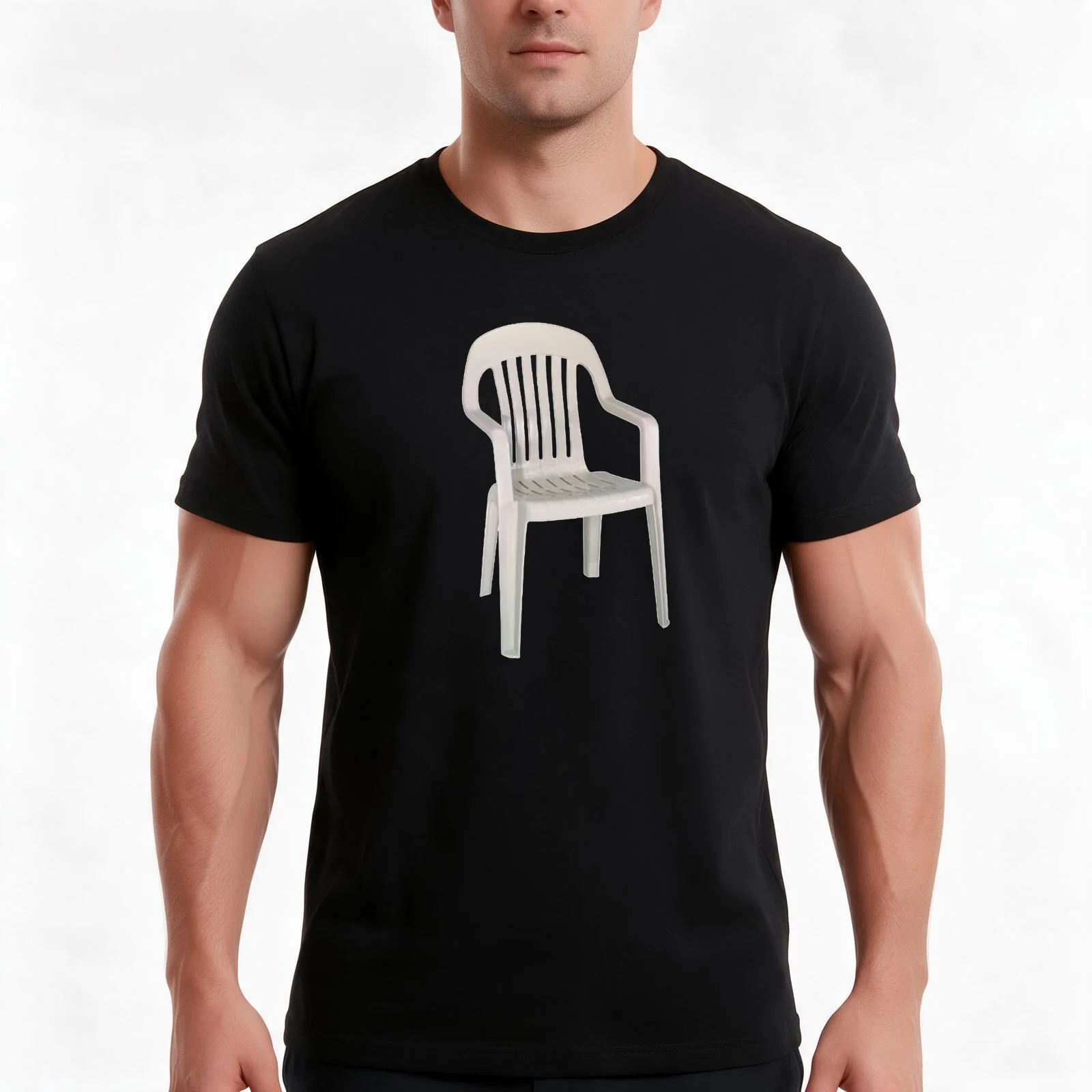 Plastic Lawn Chair T-Shirt Summer Casual Cotton Tee Oversized Streetwear Tops Vintage Graphic Print Loose Fit Short Sleeve