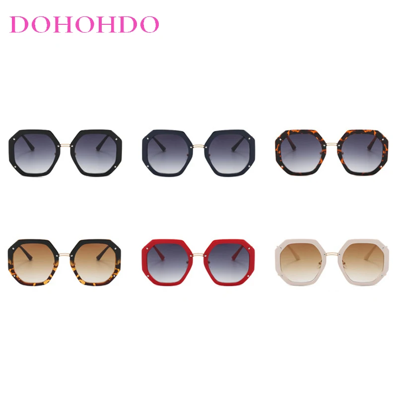 

Trendy Brand Designer Sunglasses Women Oversized Polygonal Metal Frame Sun Glasses Female Vintage Travel Shades Eyewear UV400