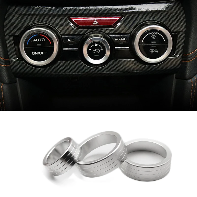 AC Control Knob Cover for 2019-2021,Air Condition Switch Volume Trim for Crosstrek XV ,Silver