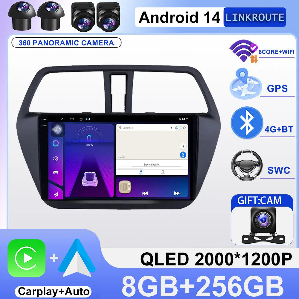

Android For Suzuki SX4 2 S Cross 2012-2016 Car Intelligent Systems Multimedia Video Player GPS DSP Car Stereo Radio 4G Carplay