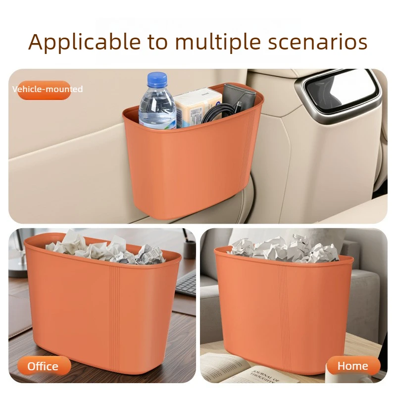 Multifunctional Car Hanging Trash Can Door Mount Umbrella Storage Bucket Front Seat Vehicle Interior Organizer Bin view 4