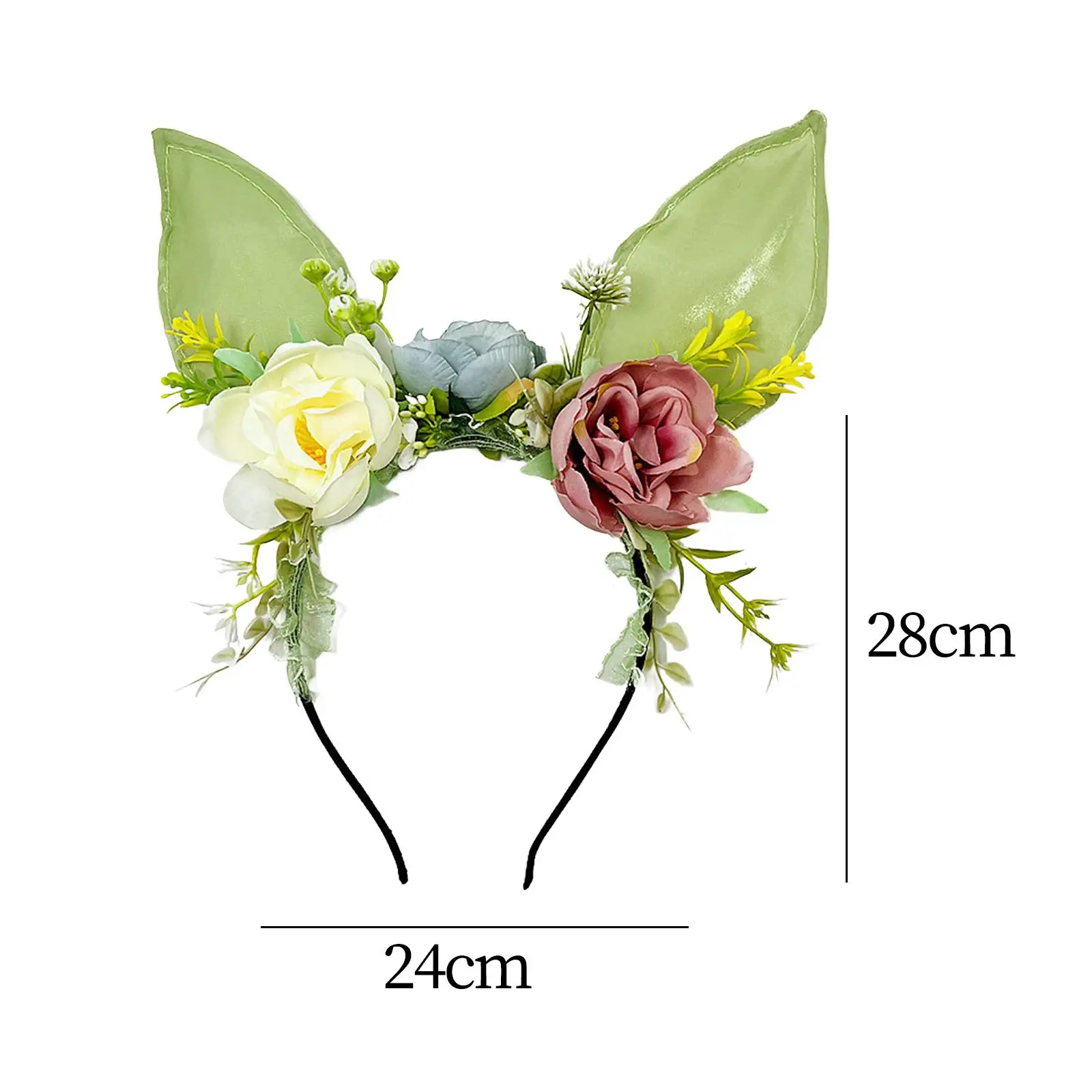 Easter Bunny Ears Headband Flower Hairband Cute Dress up Costume Accessory for Christmas Wedding Halloween Carnival Party Favors