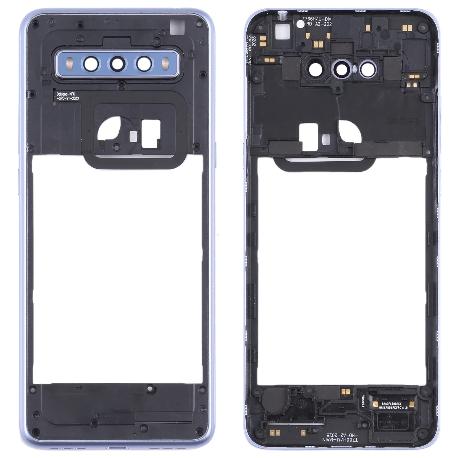 Original Middle Frame Bezel Plate for TCL 10 SE T766H_EEA Phone Frame Repair Replacement Part