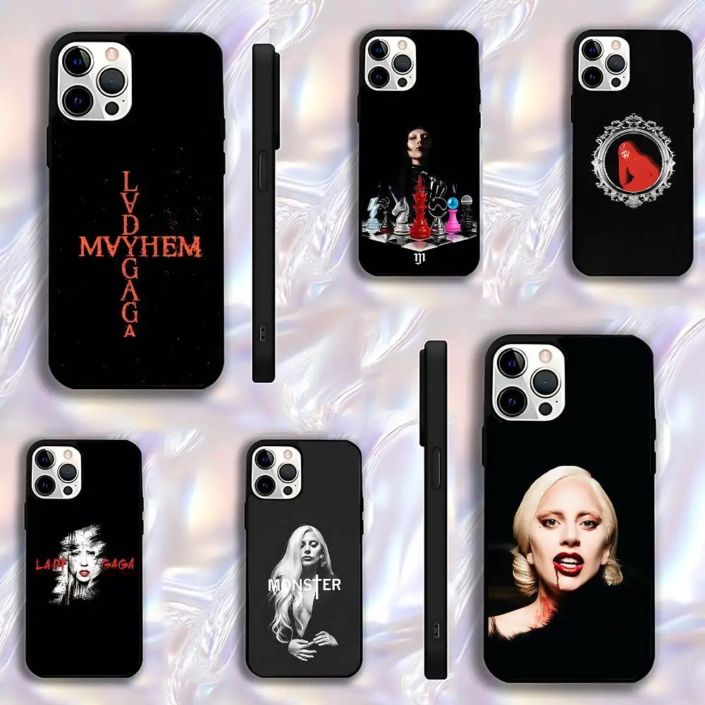 

L-LADY GAGA MAYHEM Phone Case For iPhone 17,16,15,14,13,12,11,Pro,Max,Plus,E,Air,Mini Protective Black Cover
