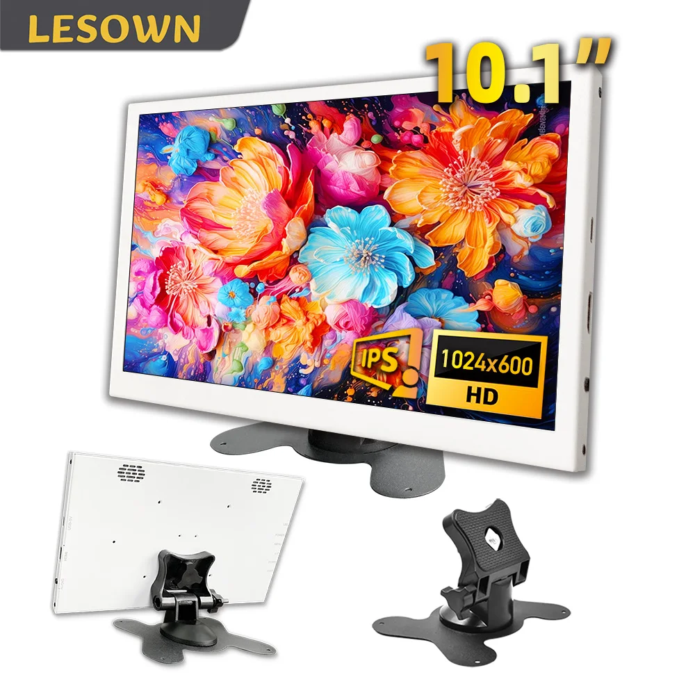 

LESOWN 10.1'' Portable HDMI Display 1024x600 IPS LCD Compact External Monitor for Laptop PC Mobile Devices & Gaming Consoles