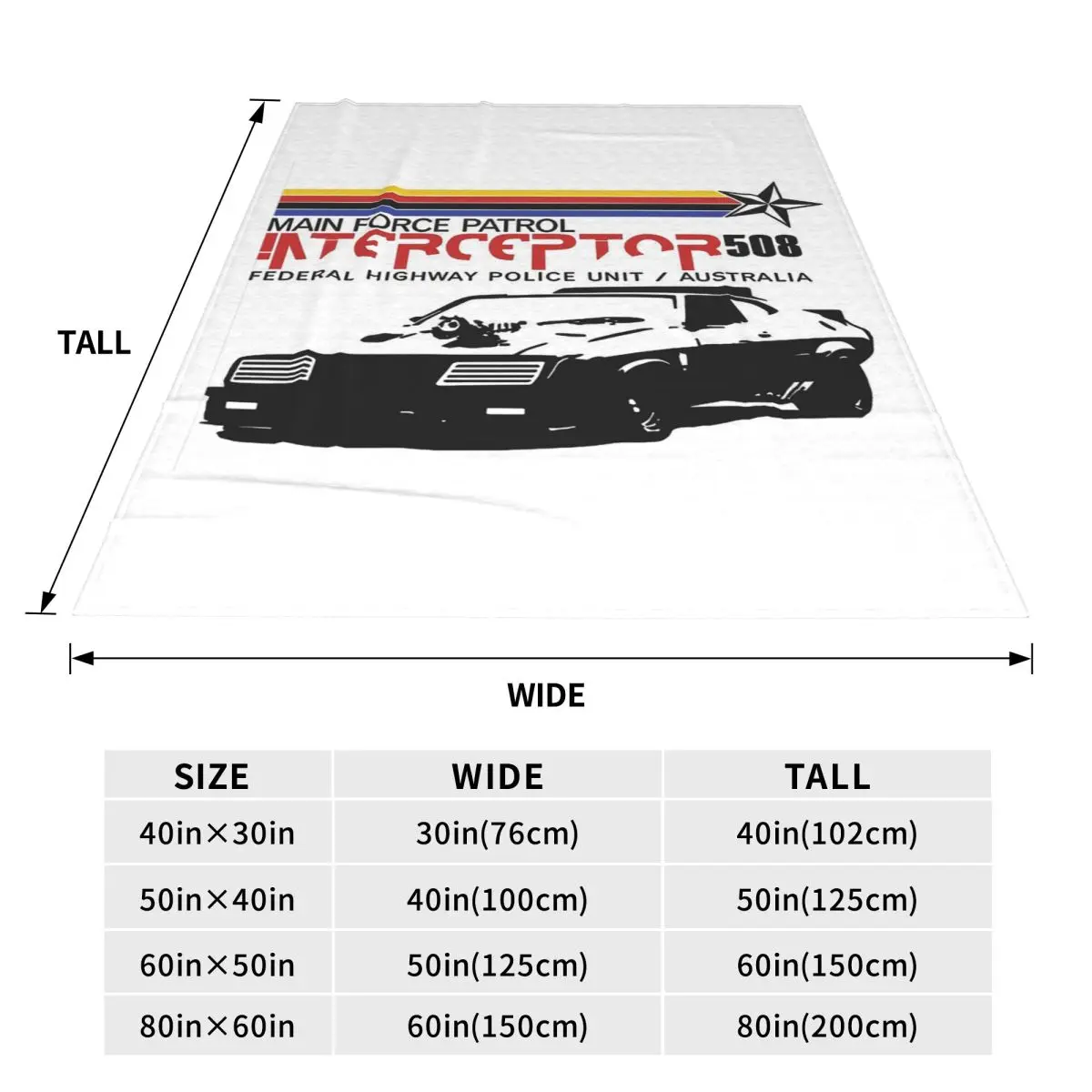 Mad Max The Road Warrior Interceptor 508 Blanket Soft Warm Flannel Throw Blanket Cover for Bed Travel Home Couch