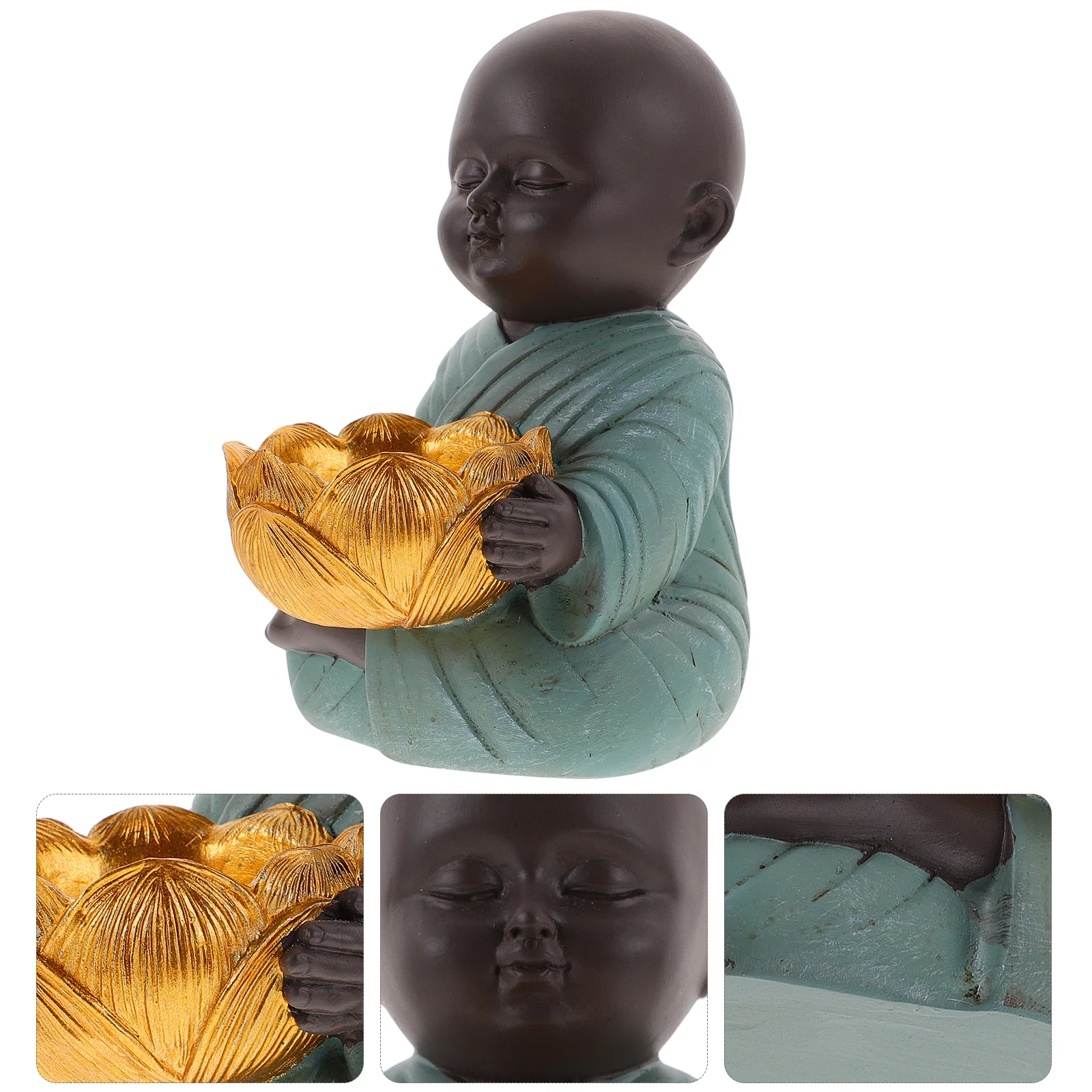 

Small Resin Zen Style Meditation Ornament For Tabletop Home Office Desk Decor Miniature Buddha Statue