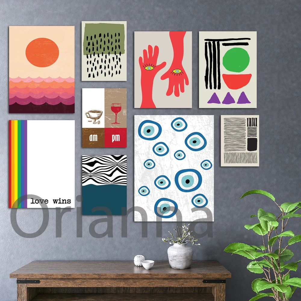 

Fashion Home Decor Prints Poster Abstract Watercolor Geometry Canvas Painting Nordic Funny Modular Pop Wall Art For Living Room