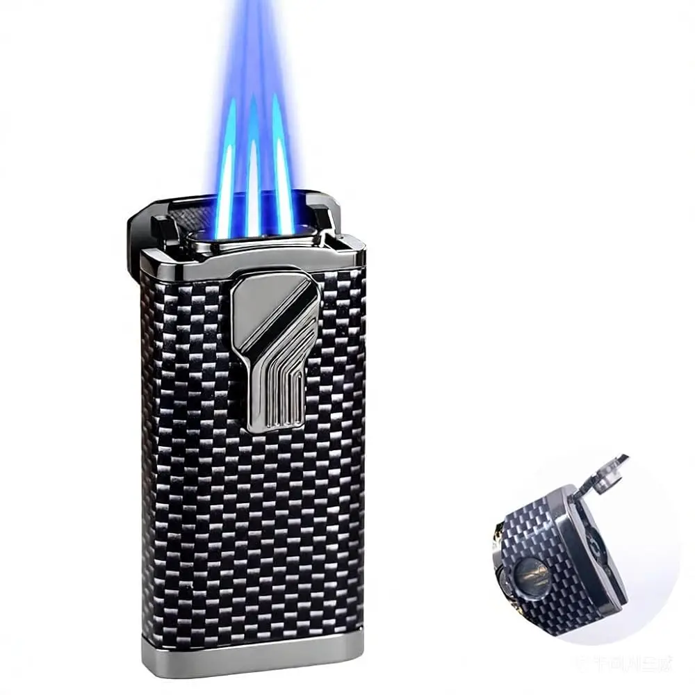 

Ailexpress Recommendation - Refillable Butane Torch Lighter with Adjustable Triple Jet Flame & Hidden Punch - Windproof, Sleek C