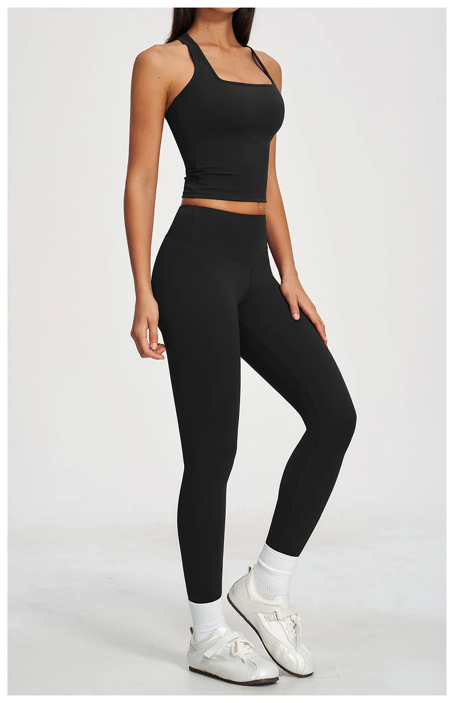 Yoga-Set 2-teilig Damen Fitness Sportbekleidung Naked Feel Sport-BH Gym Laufhose Po-Formende Leggings Workout-Outfit Activewear – Detail 30