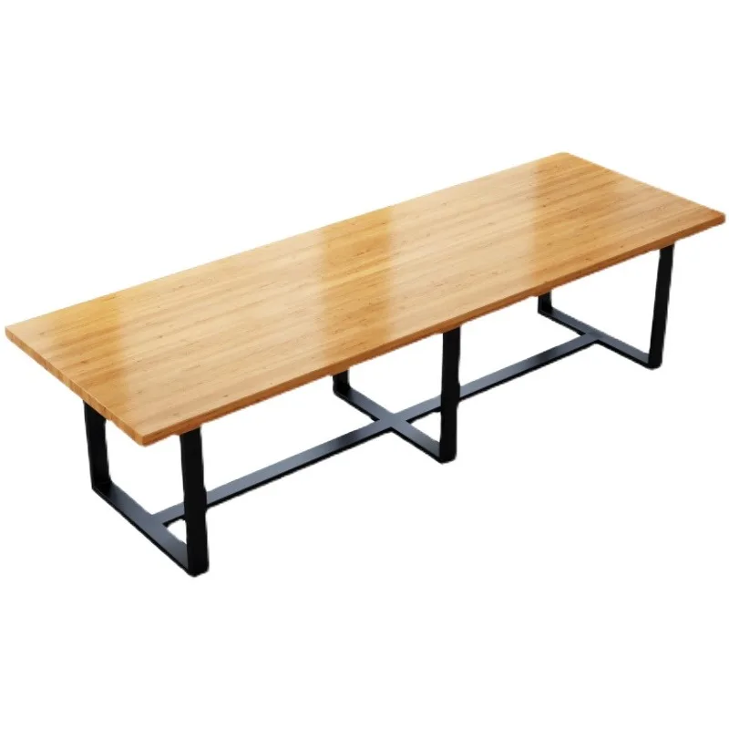 Solid wood conference table long and chair combination desk rectangular simple modern large board ta