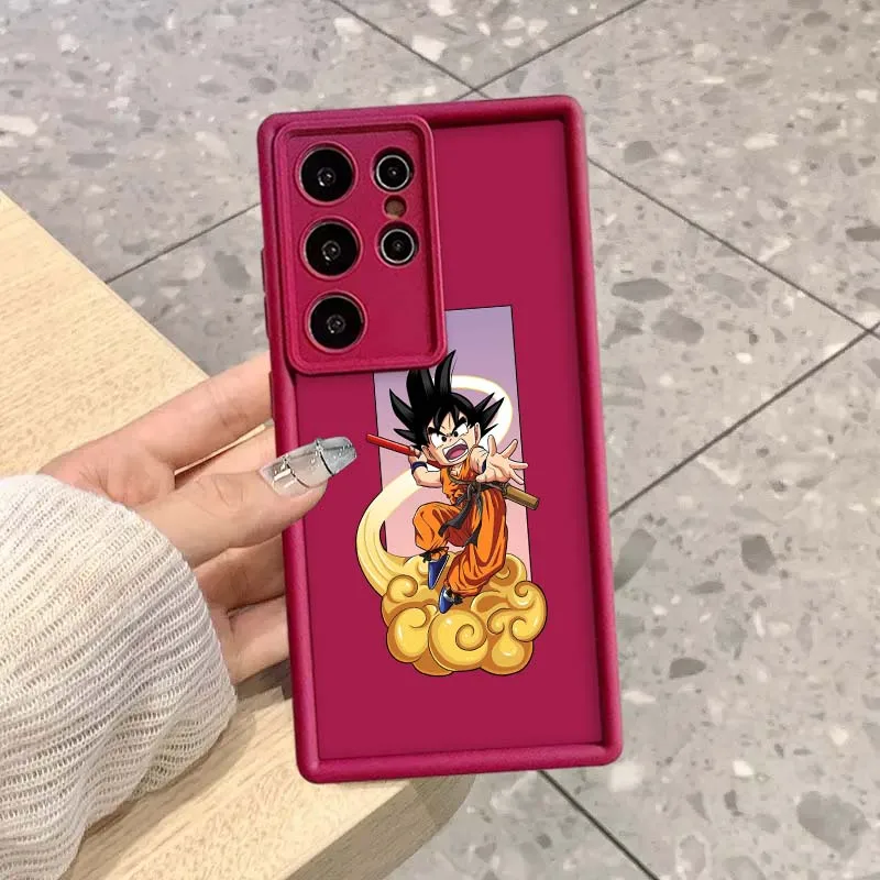 Casing HP Kartun Lucu D-Dragon Balls Goku Untuk Samsung Galaxy S25 S24 S23 S22 S21 S20 Ultra Plus FE 5G Eye Ladder
