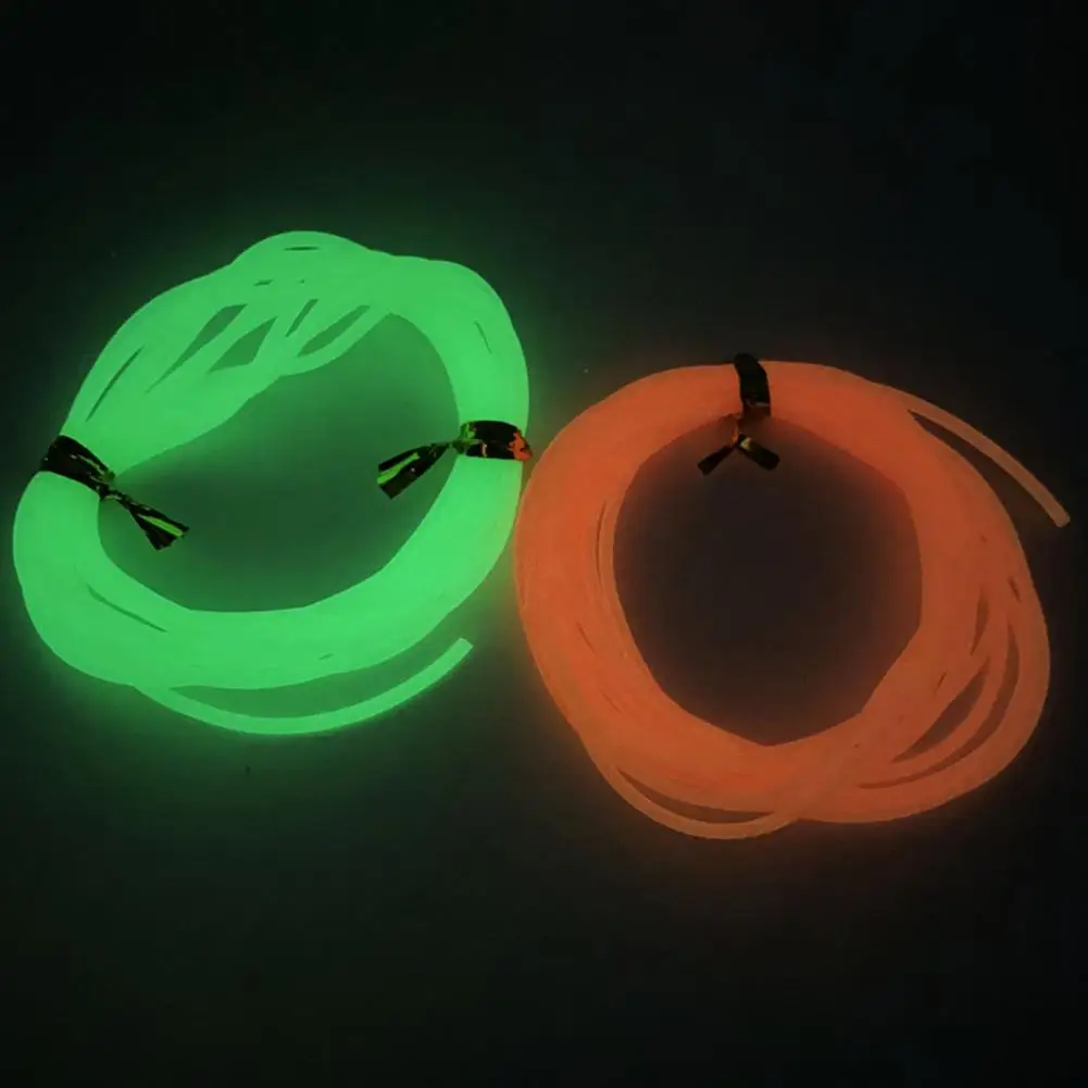 2m Silicone Fishing Luminous Tube Glow in Dark Anti Knot Fishing Pink/Green Night Fish Soft Tube peche Accessories