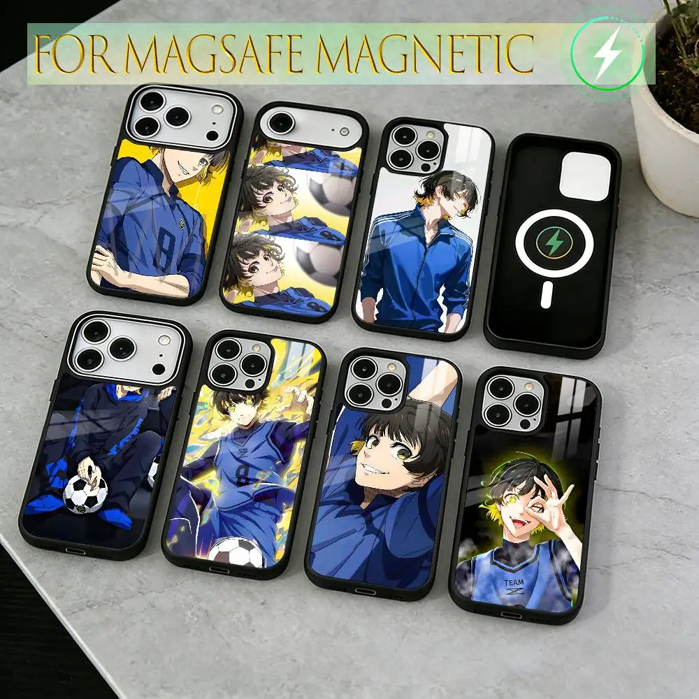 

Blue-Lock Bachira Meguru Phone Case For iPhone17,16,15,14,13,12,11 Plus,Pro Magnetic For Magsafe Wireless Charging