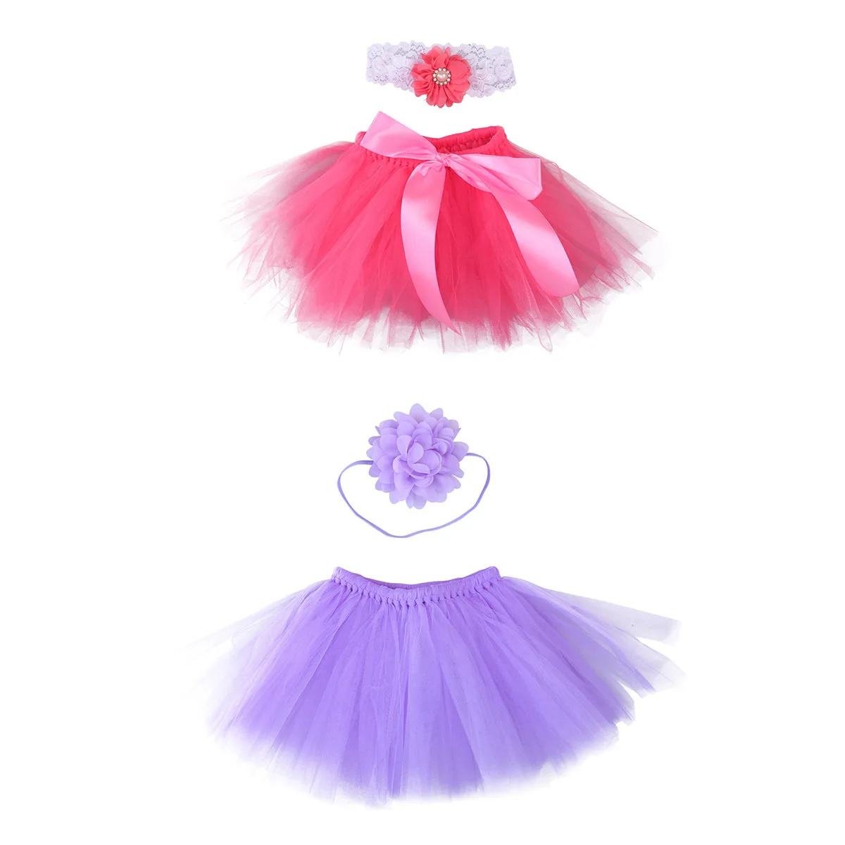 

Baby Photography Prop Infant Tutu Skirt Newborn Red Bow-Knot Dress Outfits Headband Crochet Baby Clothes for 0-6 Months