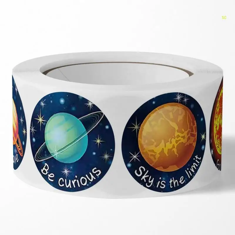 Adesivos decorativos para sistema solar criativo, embalagem com vedação planetas, etiqueta presente, dropship