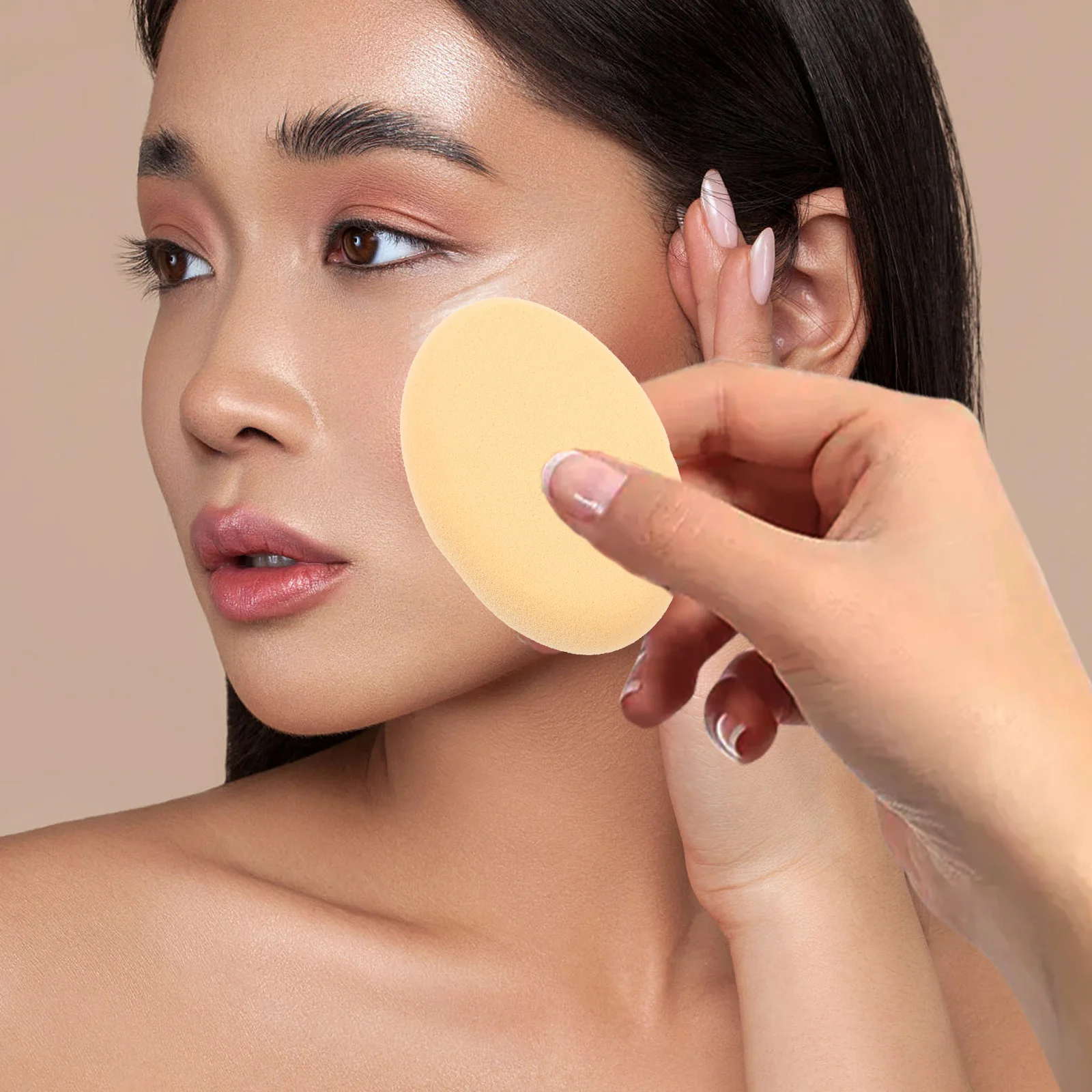 5Pcs Cream Powder Puff Oval Makeup Supple Makeup Tool for Loose Powder Foundation Simple Puff