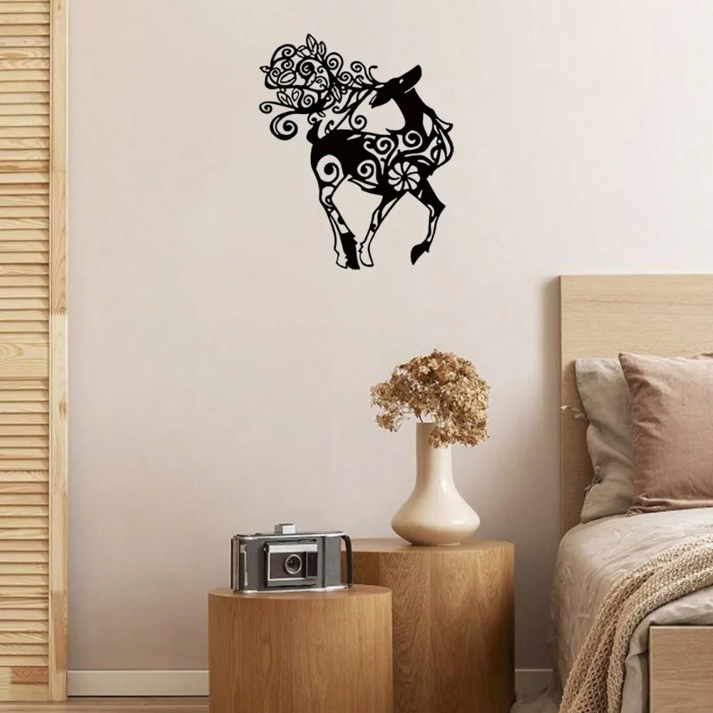 Christmas Metal Reindeer Wall Art Deer Home Decor Holiday Sign