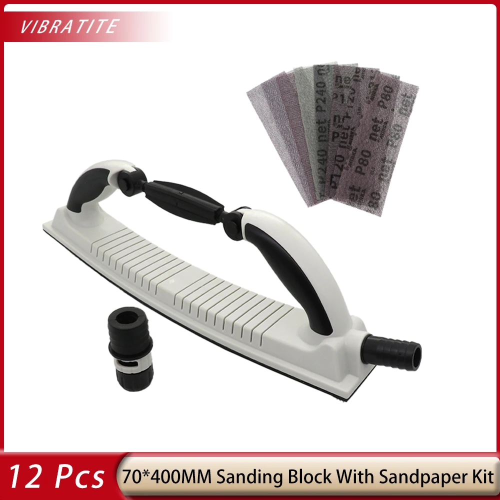 

70×400MM Hand Sanding Block With Hook & Loop 70×198MM Mesh Sandpaper Set for Polishing Wood Metal