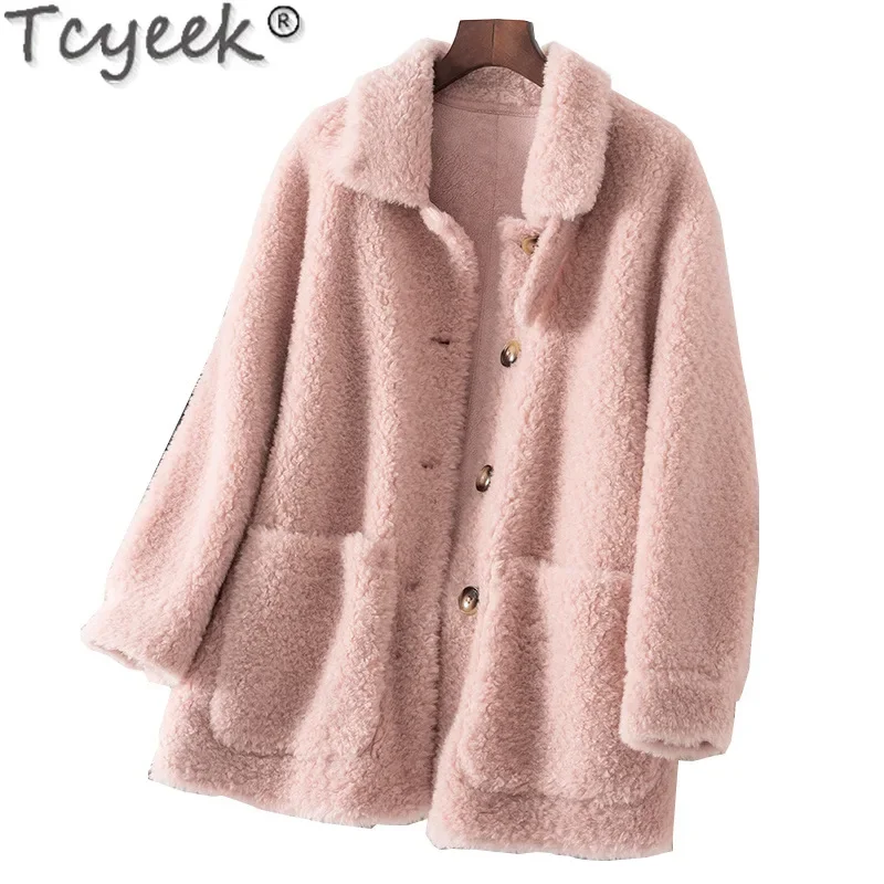 Tcyeek 100% Wollen Jas Graan Schapen Shearling Jassen Winterjas Vrouwen Bontjassen Vrouw Kleding Nieuw In Bovenkleding Abrigos Mujer