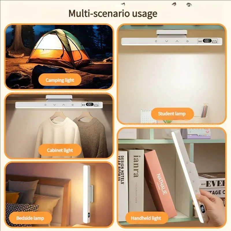 Touch Control LED Night Light Magnetic Rechargeable Desk Lamp Built-in Battery Table Lamp for Mirror Cabinet Bedside Reading