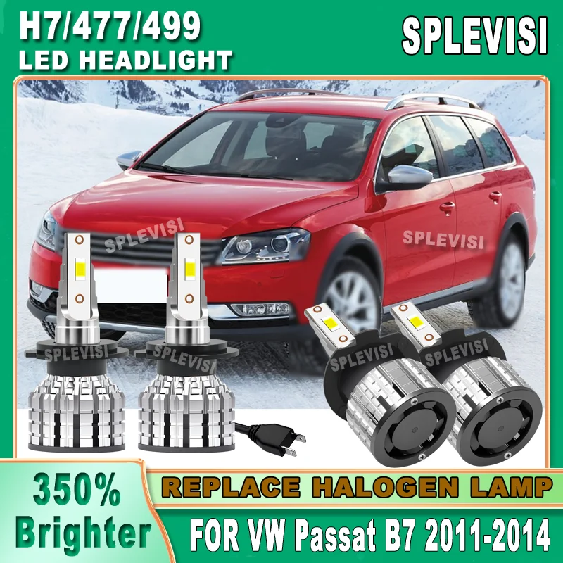 

4 шт. светодиодные лампы H7 477 499 для фар, простая установка, быстрое рассеивание тепла, замена галогенных ламп для VW Passat B7 2011 2012 2013 2014