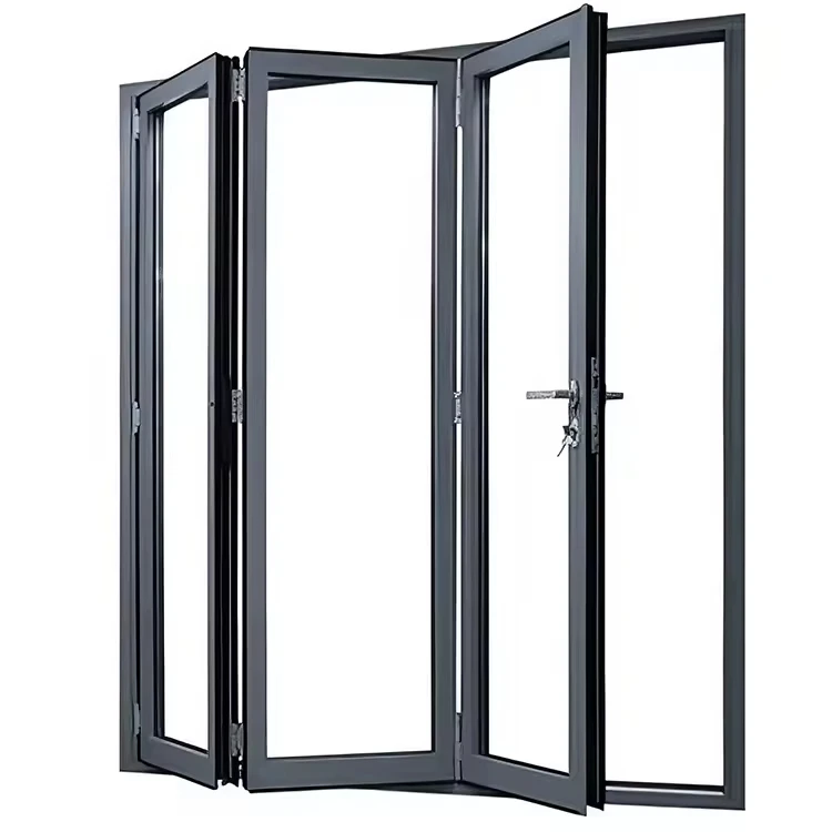 Modern Design Minimalist Folding Doors Interior Villa Home Use Soundproof Aluminium Glass Folding Doors