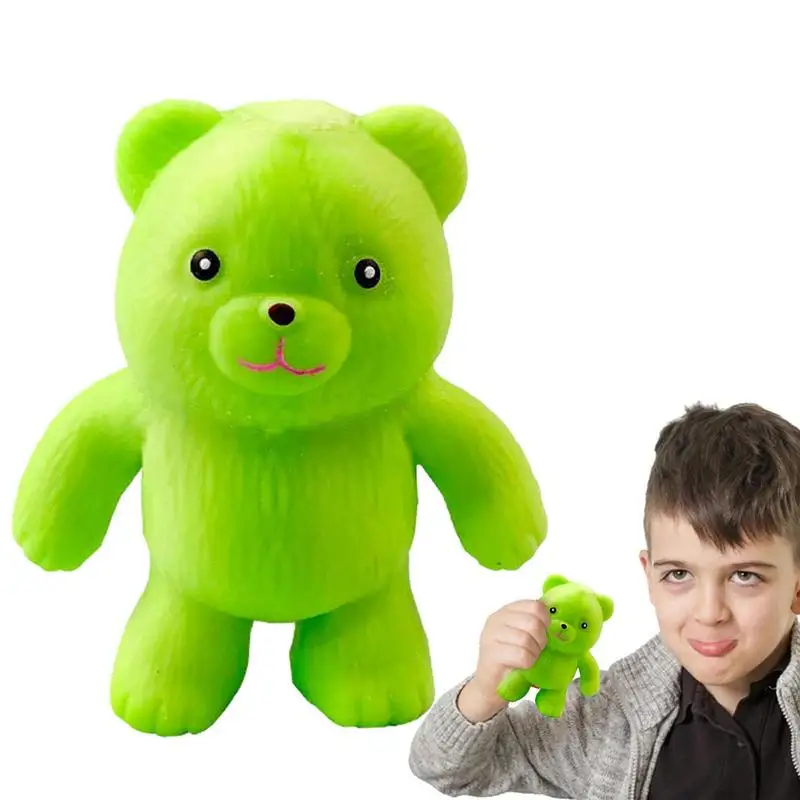 Fidget Bear Toy Talking Animal Baby Toys Jabber Ball Tongue Out Stress Relieve Portable Cartoon Waterproof Squeeze Toy Ornament