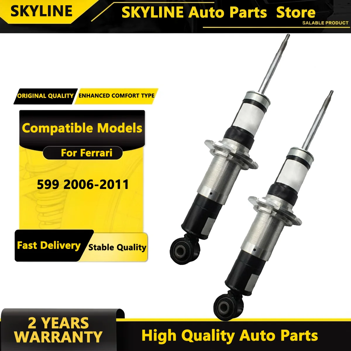 SKYLINE 2PCS Rear Shock Absorber Struts Magnetic For Ferrari 599 GTB Fiorano GTO 2006-11