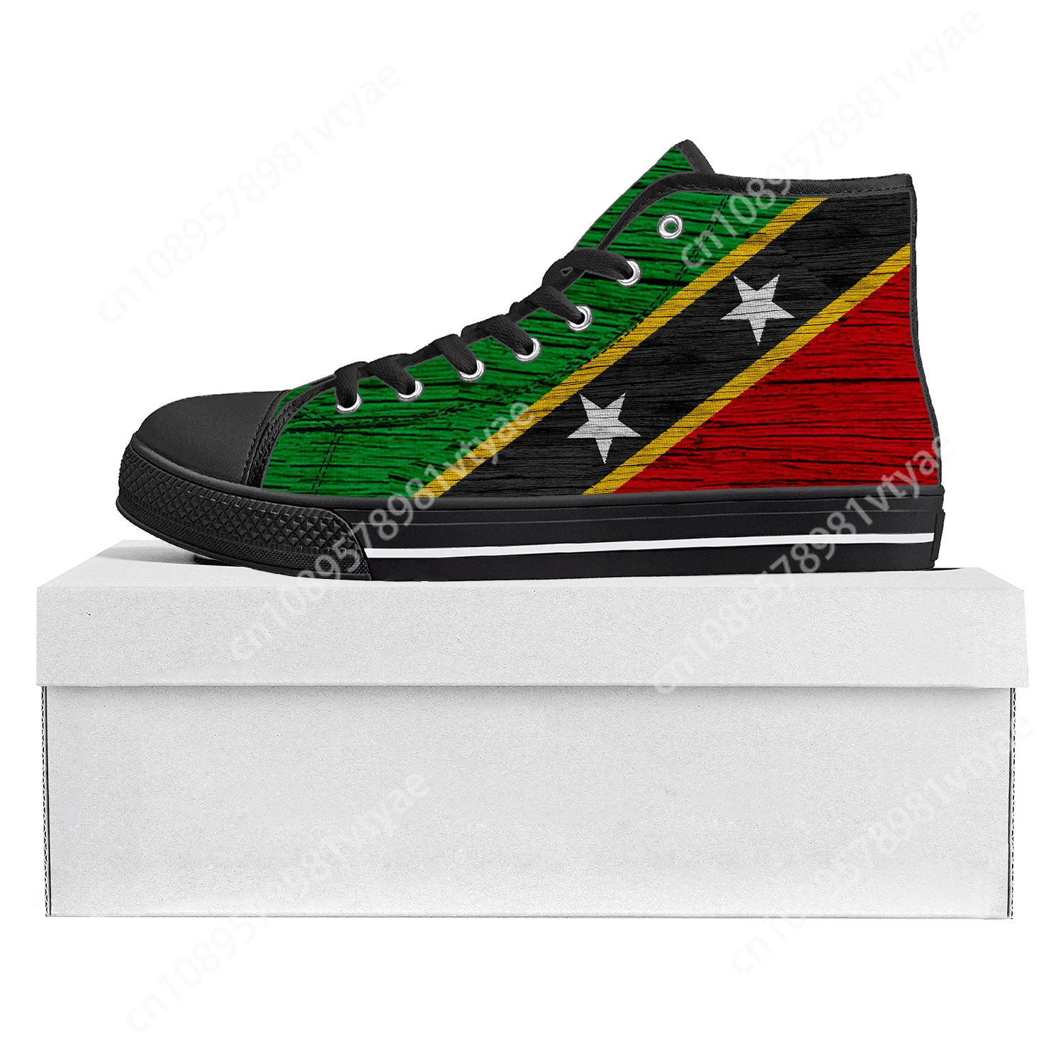 St Kitts and Nevis Flag High Top High Quality Sneakers Mens Womens Teenager Canvas Sneaker Casual Couple Shoes Custom Shoe