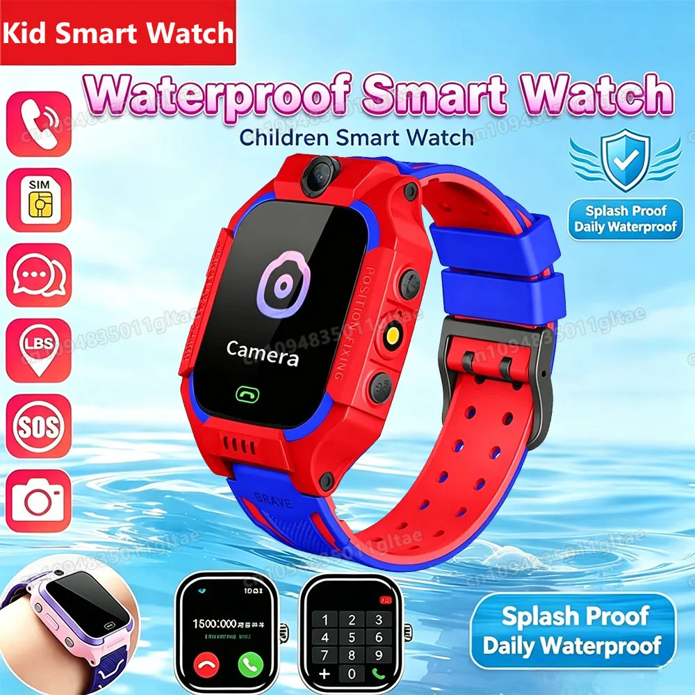 New 2G Kids Smart Watch GPS Location Sim Card Call SOS Camera Waterproof Child Watch for Boys Girls Smartwatch Present Gift HT30