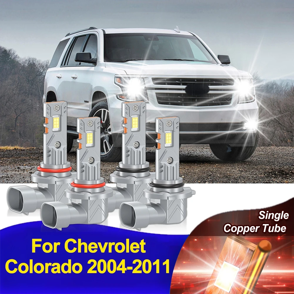 

9006 9005 комплект светодиодных фар комбинированные лампы 6000K дальнего ближнего света супер яркий белый 12000LM для Chevrolet Colorado 2004-2011
