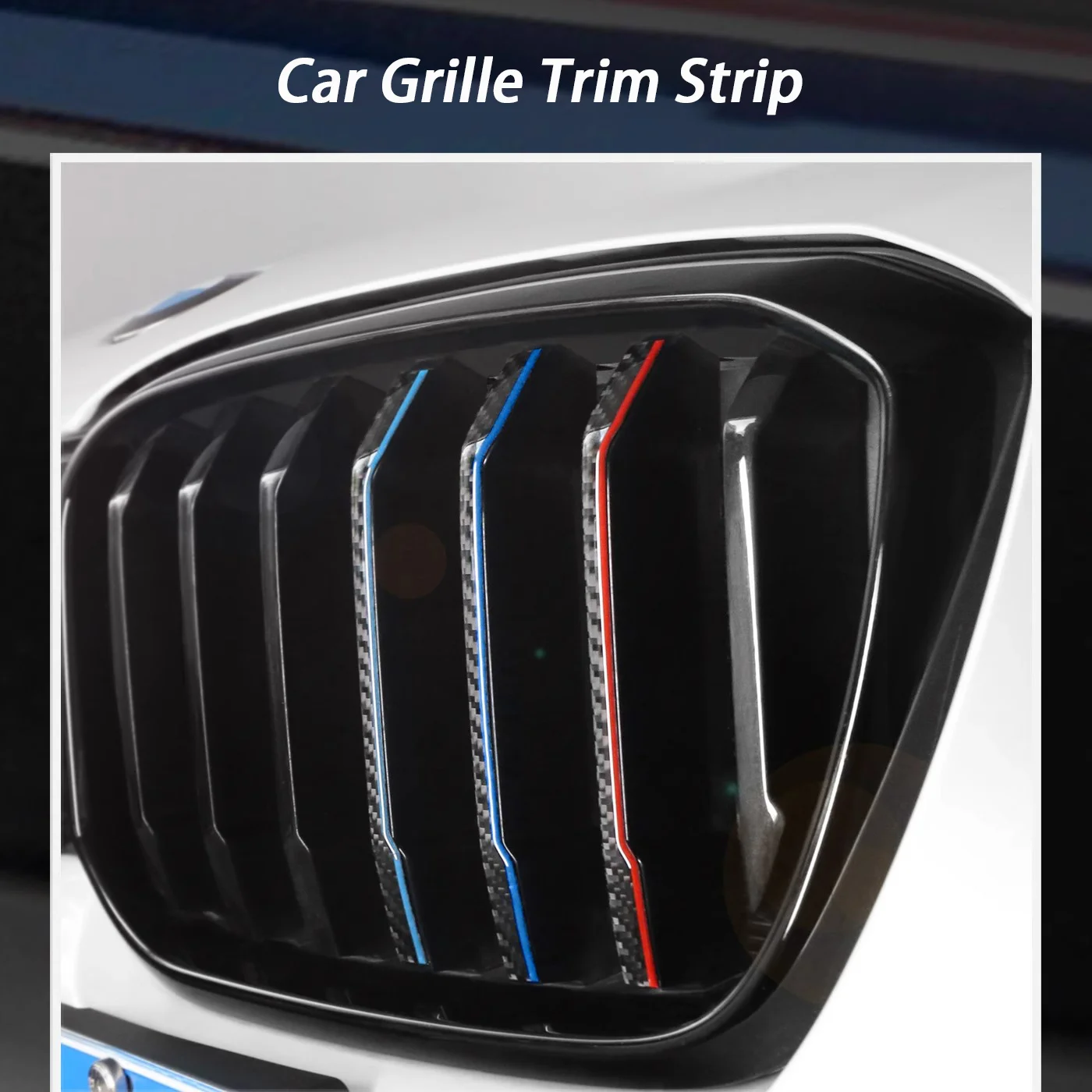 

3Pcs Carbon Fiber Car Modification Grille Trim Strip For BMW X3 G01 2021-2023 Exterior Decoration Stickers