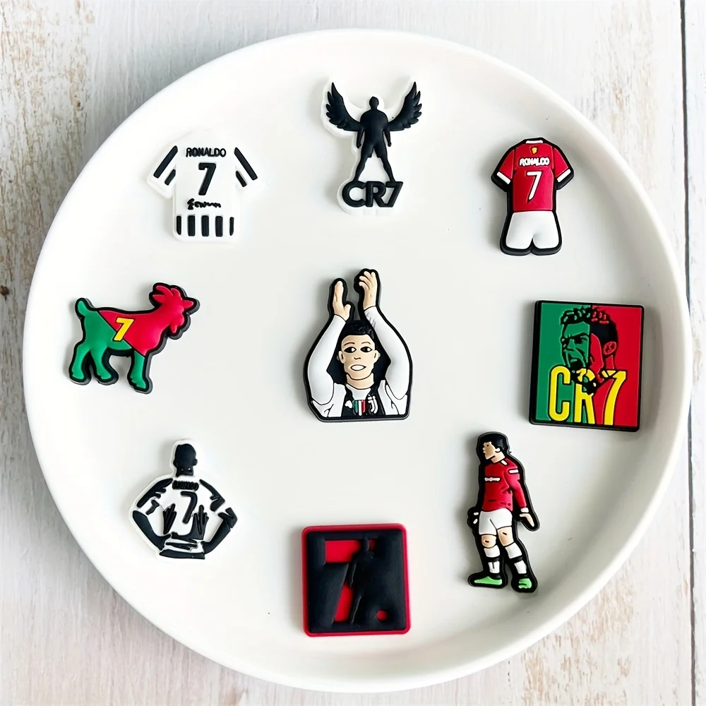 18 Pieces of Cute Cartoon Football Theme Accessories Set Pendant, Suitable for Shoes, Bags, Wristbands, and Accessories