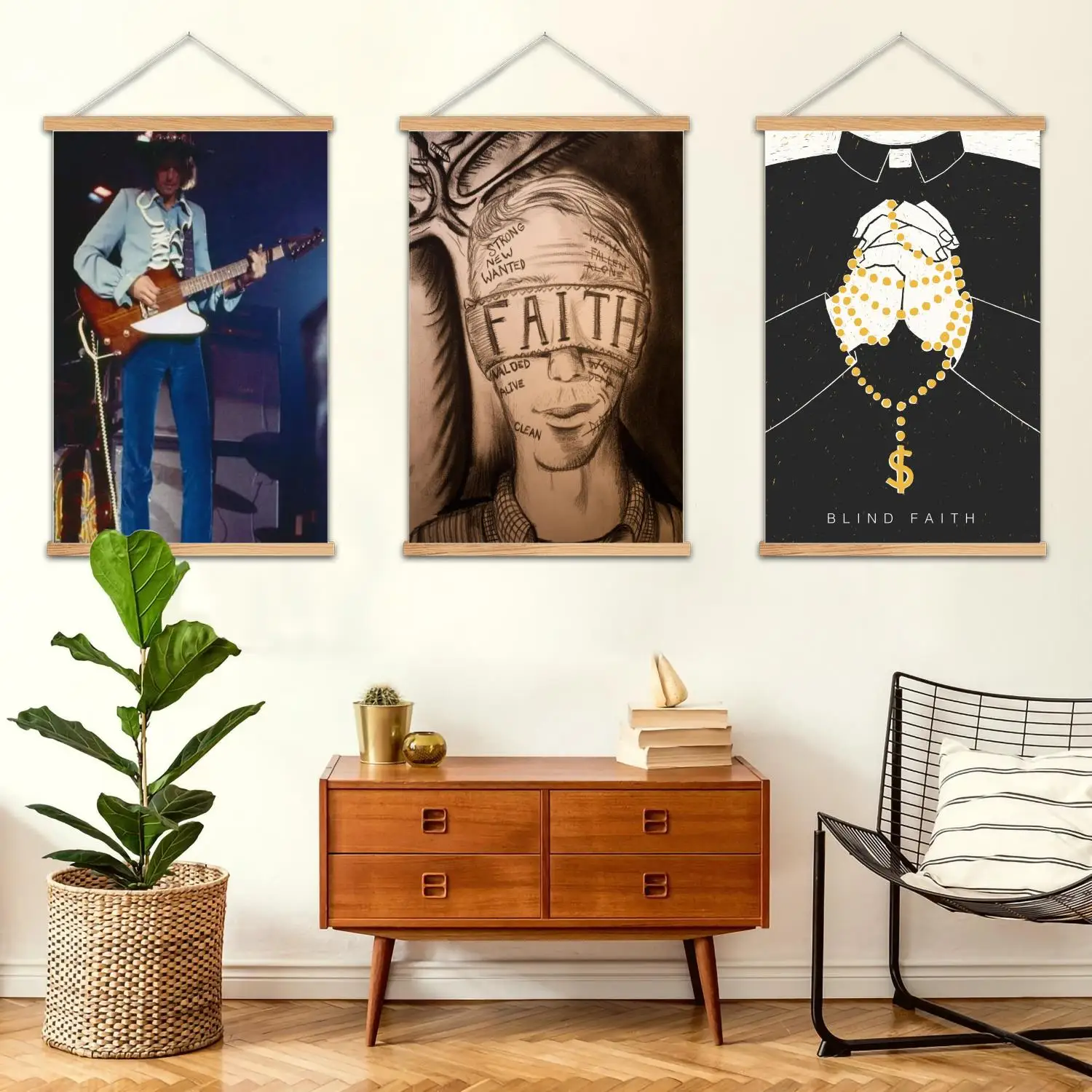 Peinture murale encadrée de foi aveugle, affiche d'art sur toile et Art mural, impression d'image, décor de chambre familiale moderne, peinture décorative