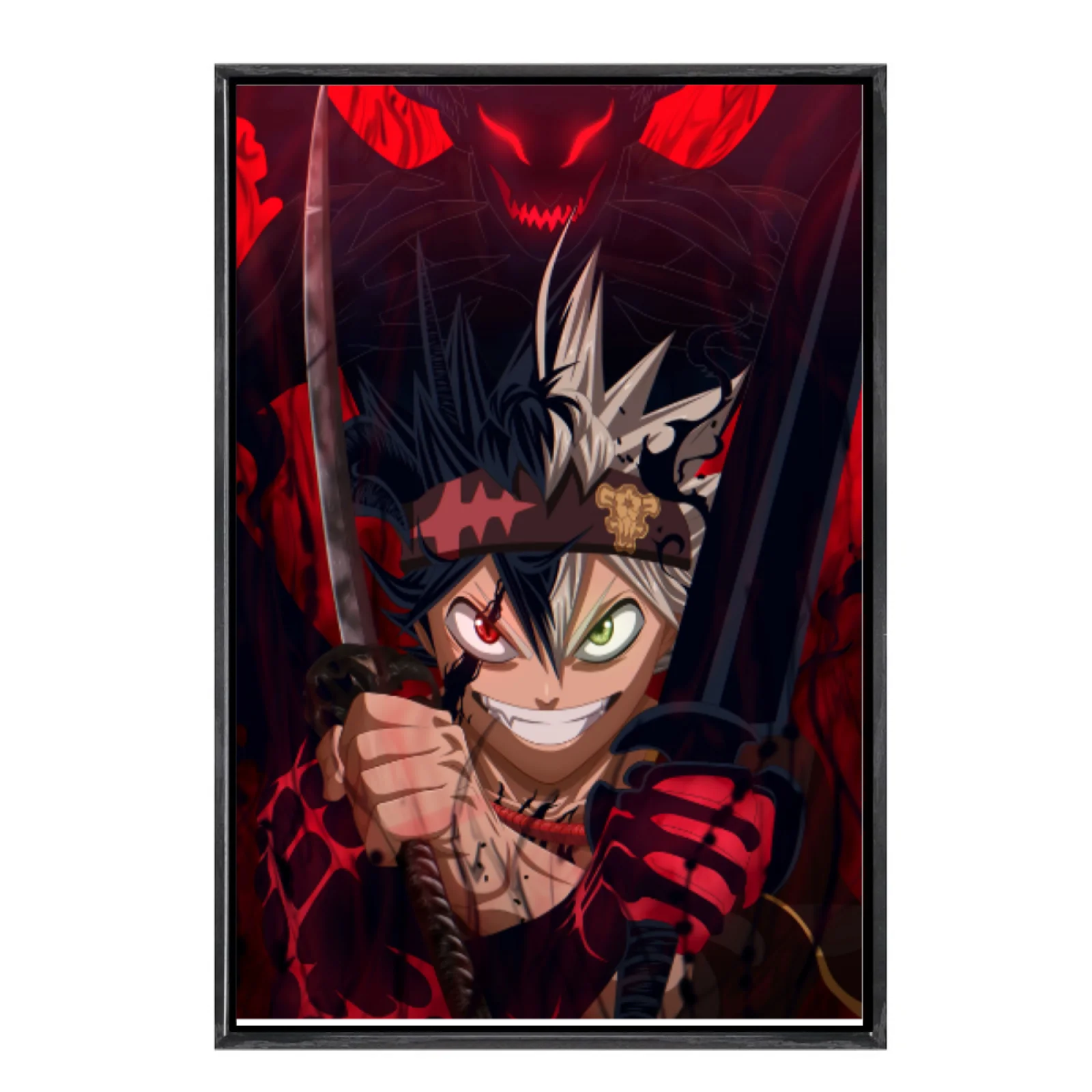 

Japanese Manga Multi-Size Canvas Poster Double Framed Wall Art,Black Clover Home Decor for Living Room Bedroom