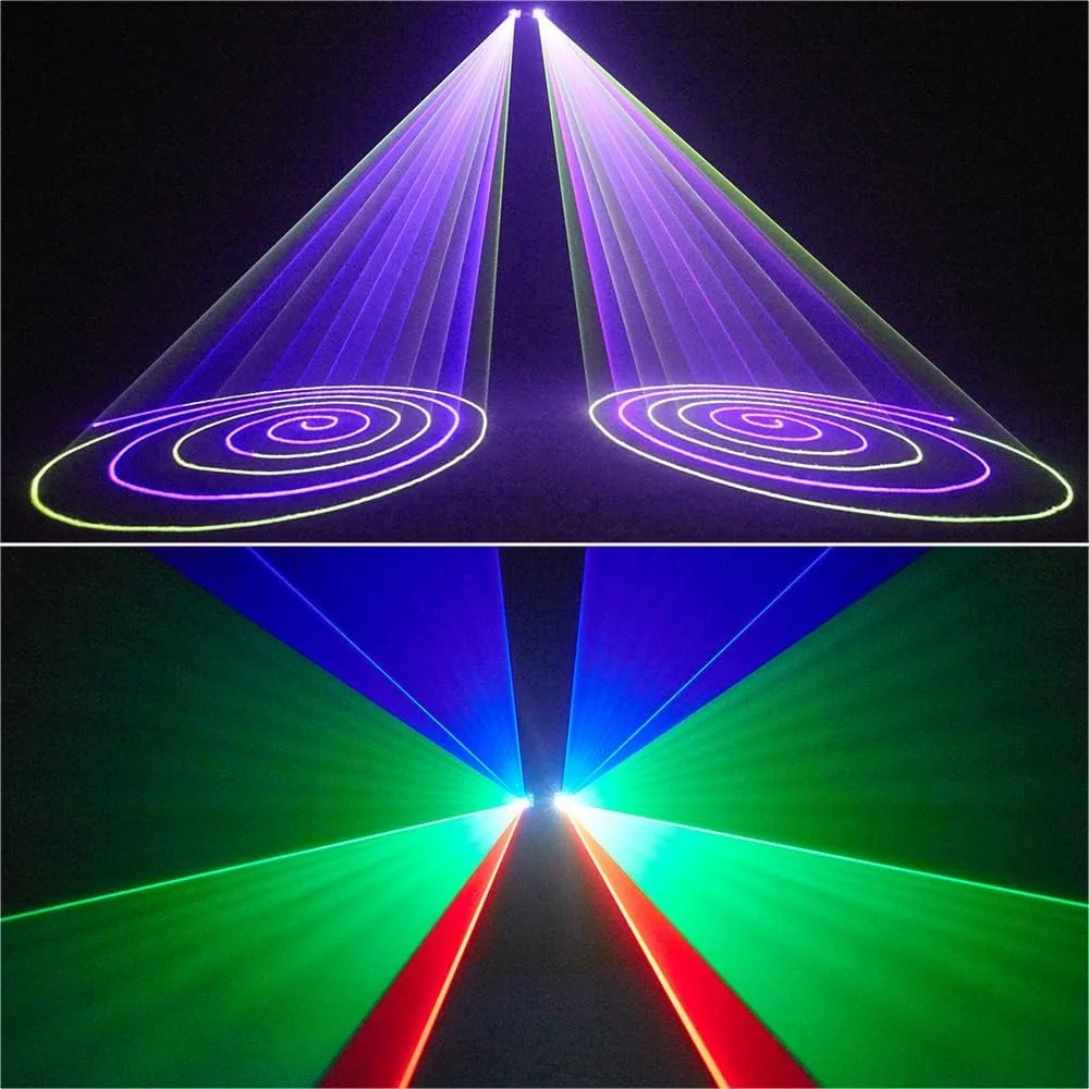 Animation Laser Light Dj Light, Worldlite Stage Party Laser 3D Rgb Full Color with Dmx512, Music Sound and Remote Control, Perfect for Club Parties, Disco Light Bars, Weddings, Dj Stage Lighting