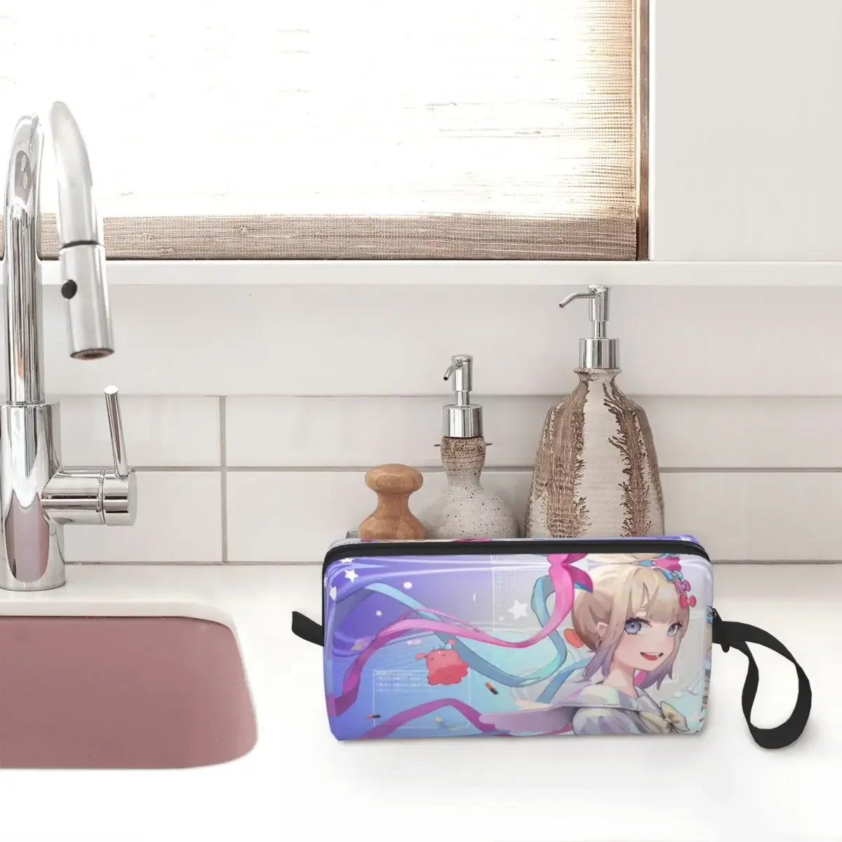 KAngel Ame-Chan Anime Game Makeup Bag Pouch Needy Girl Overdose Cosmetic Bag Travel Toiletry Small Makeup Pouch Storage Bag