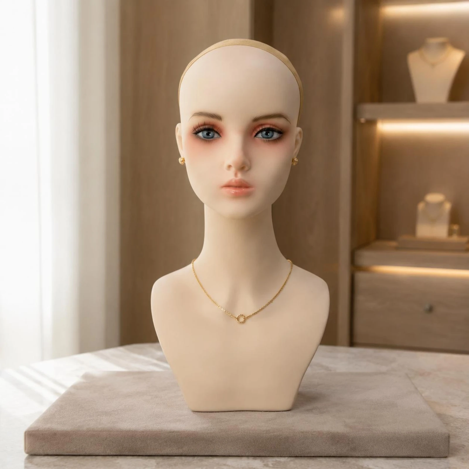 

Mannequin Head with Shoulders Shoulder Design Realistic Female Bust for Hair Salon Owners