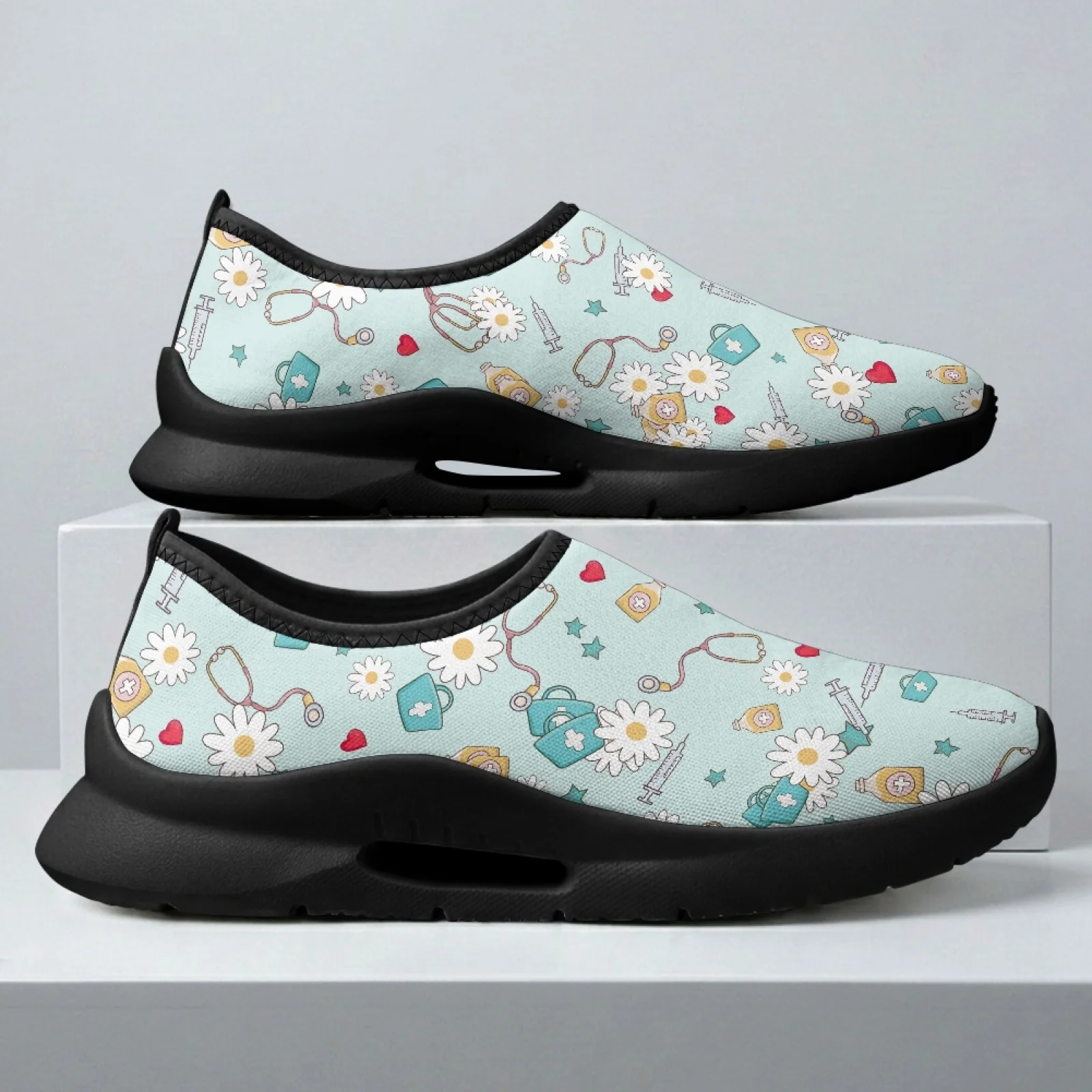 XIXIRIMIDO Women's Slip-on Wide-toed Shoe Nurse Shoes Men's Sneakers and Casual Shoes Zapatillas de Mujer Soft Healthcare Daisy view 4