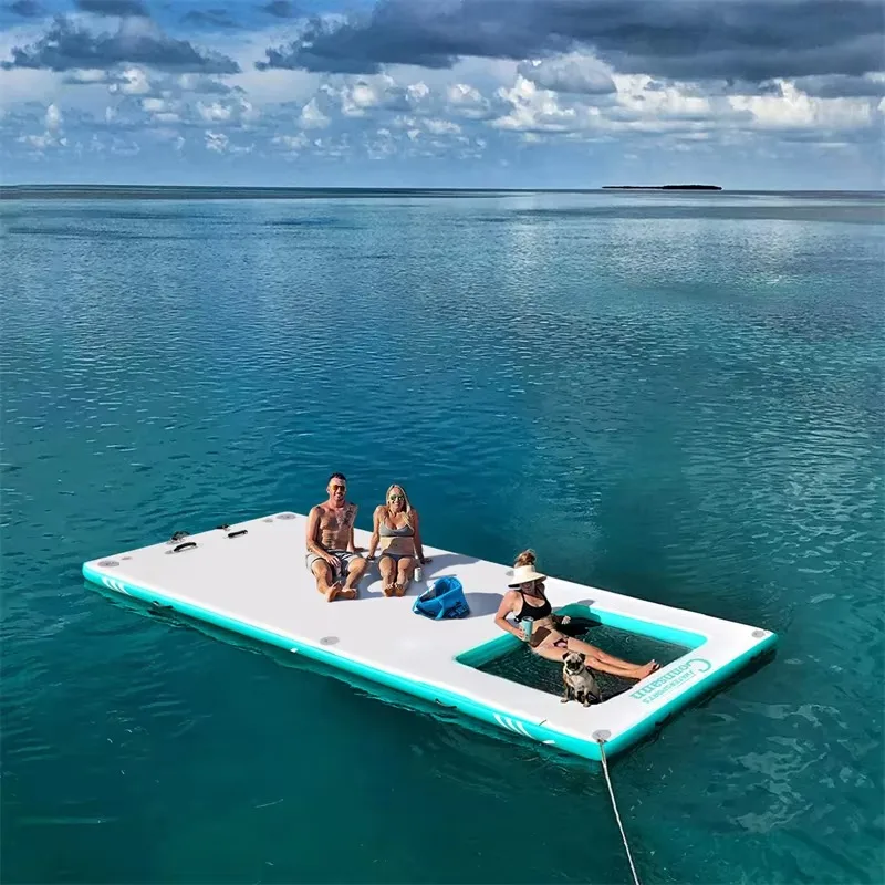 Foldable and Portable Large Inflatable Yacht Floating Ocean Swimming Pool With An-ti Jellyfish Net Water Play Equipment for Sale