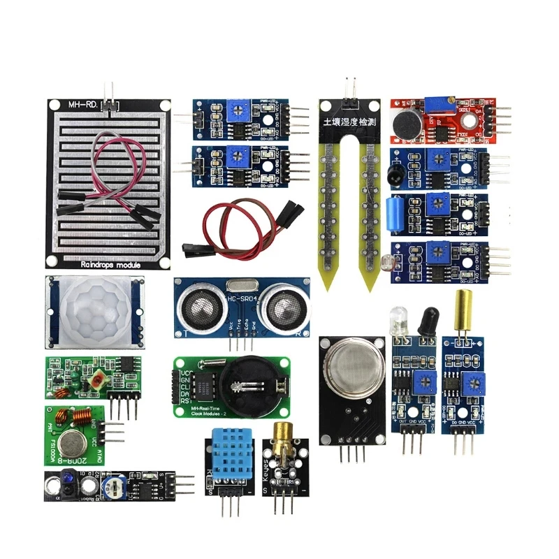 16pcs/lot Raspberry Pi 3&Raspberry Pi 2 Model B the sensor module package 16 kinds of sensor