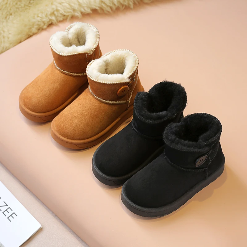 

Classic Buttoned Women's Snow Boots 2025 Winter New Style Flat Fleece-Lined And Thickened Anti-Slip Cotton boot