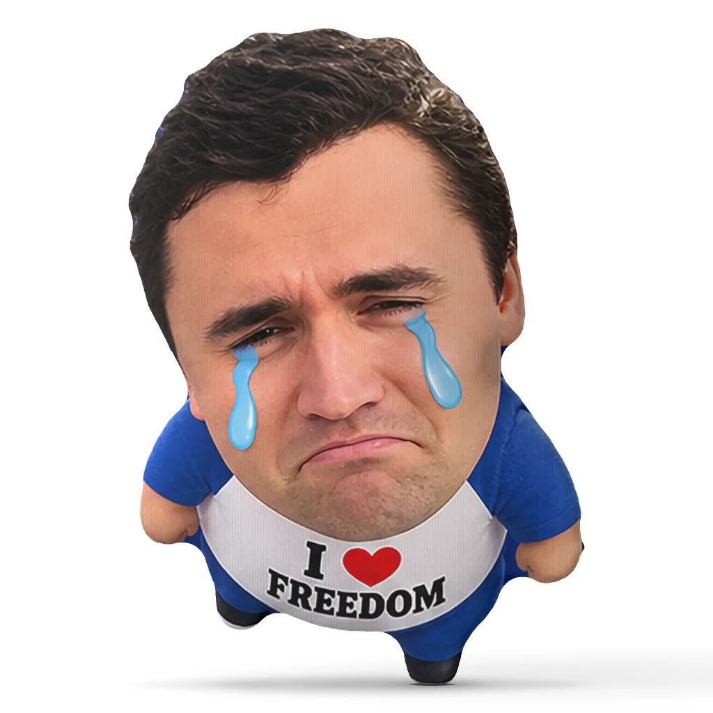 Charlie Kirk Crying Cartoon Shaped Pillow I Love Freedom Stuffed Cushion Throw Pillow Political Home Decor Patriot Supporter