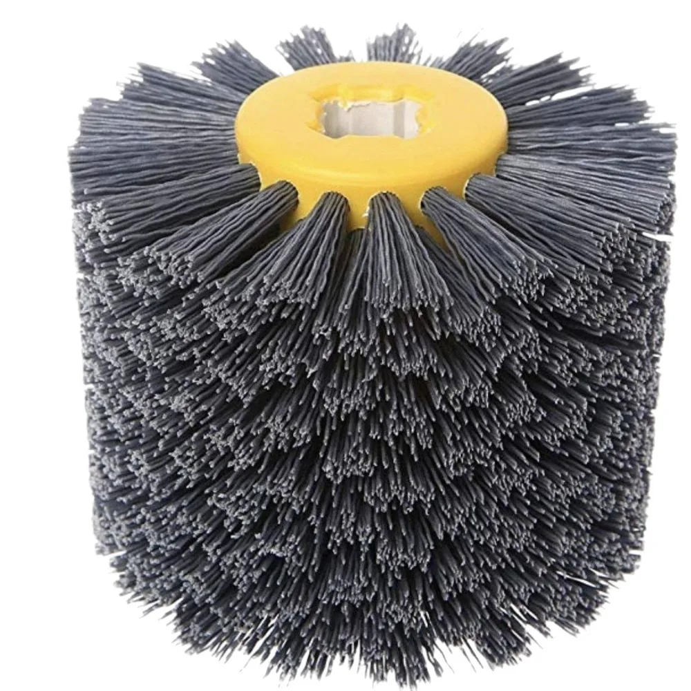 1 pcs 120x100x19mm Nylon Abrasive Wire Drum Polishing Wheel Electric Brush for Woodworking Metalworking deburring Renovation